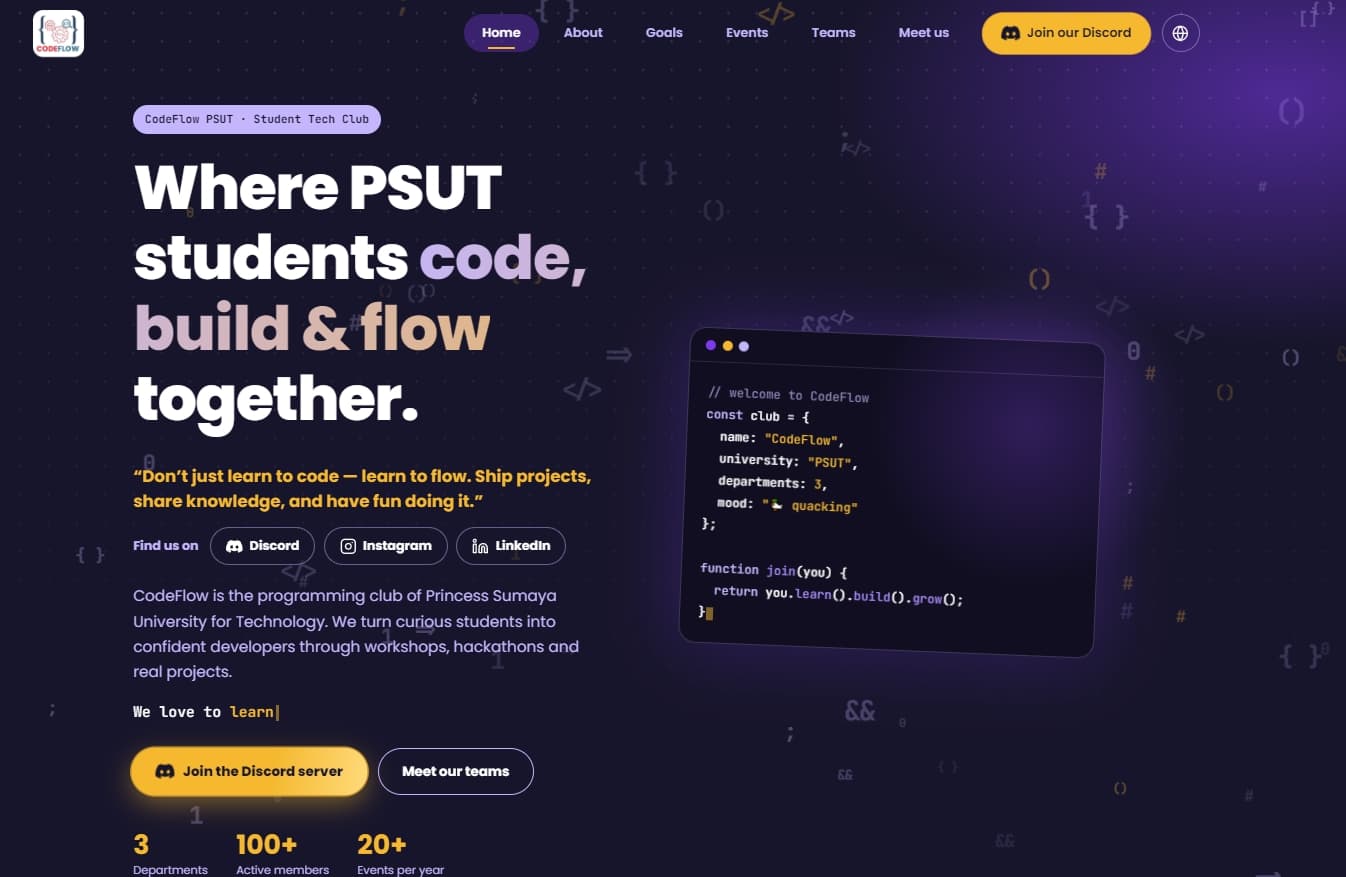 Codeflow website
